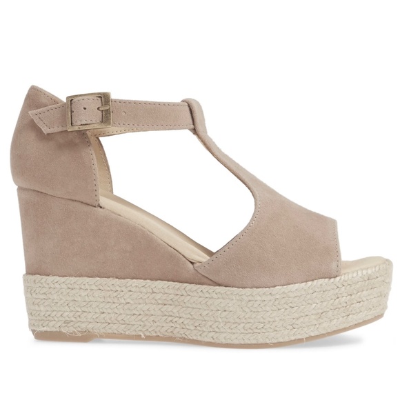 Cordani Elisa Taupe Suede Wedge Platform Espadrille Sandals MADE in SPAIN sz 39 - Picture 2 of 9